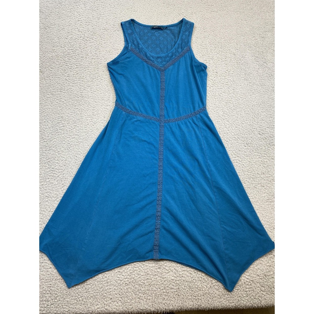 Prana Dress Womens Small Sleeveless Handkerchief Hem Boho Summer Organic Cotton